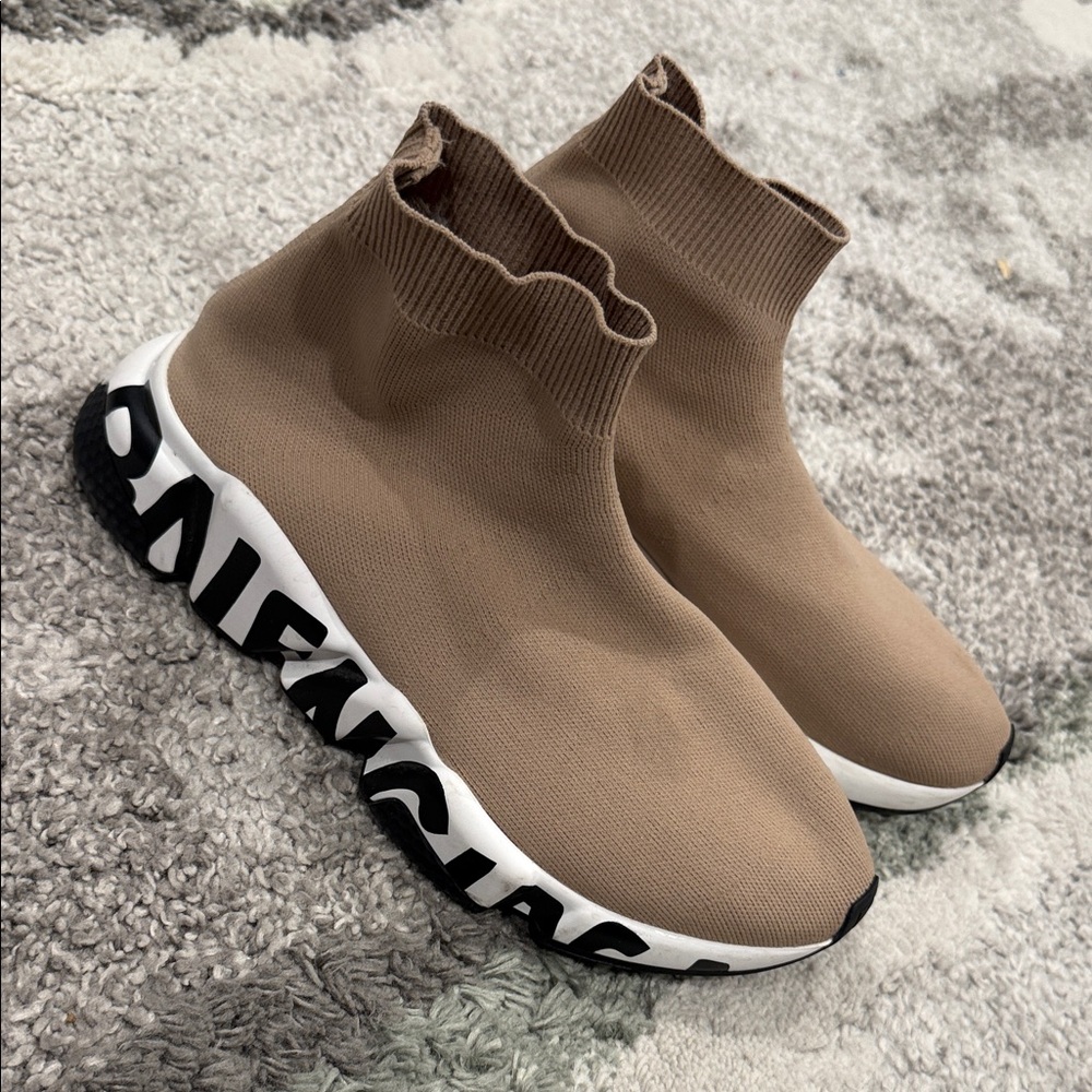 Balenciaga Taupe Sock Sneakers